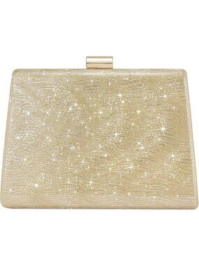 〽️Women's Gold Detachable Chain Sparkly Clutch Purse Wedding Prom Evening Bags